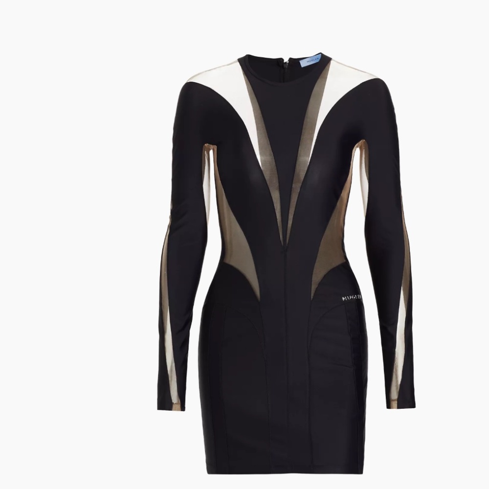 Mugler Sport Mesh Inset Minidress
